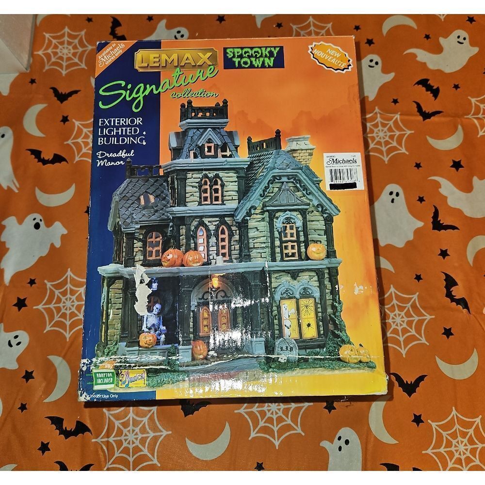 Lemax Signature Collection Haunted House with Orange and Green Accents